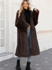 Cappotti in pelliccia sintetica maniche lunghe elegante collo turndown cappotto invernale cioccolato