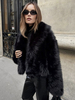 Cappotti in pelliccia sintetica nera con vita rialzata e maniche lunghe giacca in pelliccia sintetica invernale