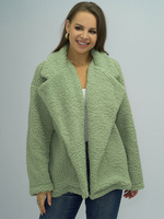 Cappotti in pelliccia sintetica salvia Capispalla invernale caldo a maniche lunghe