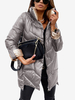 Cappotti invernali Capispalla casual con colletto alla coreana argento con bottoni frontali maniche lunghe