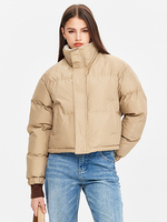 Cappotti invernali marrone chiaro convertibili corti collo alto cerniera maniche lunghe cappotto invernale chic capospalla