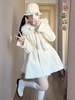 Cappotti Lolita Accademici Fiocchi Bianchi Ecru Poliestere Soprabito Cappotto Invernale Lolita Outwears