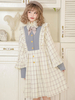 Cappotti Lolita Fiocchi Ruffles Fiocco Poliestere Azzurro cielo Autunno Dolce Capispalla Lolita