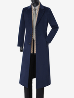 Cappotti lunghi da uomo con colletto rovesciato vestibilità attillata maniche lunghe monopetto