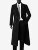Cappotti lunghi da uomo doppiopetto eleganti neri slim fit