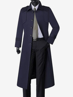 Cappotti lunghi da uomo doppiopetto marrone caffè soprabito alla moda