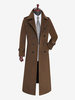 Cappotti lunghi da uomo in lana con revers a lancia vestibilità slim color cammello