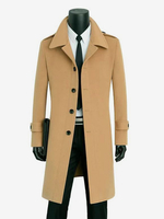 Cappotti lunghi slim fit slim fit cammello chic da uomo