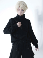 Cappotti Steampunk Lolita Top in poliestere nero Top Capispalla Lolita autunnale