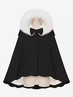 Cappotti Sweet Lolita Cappotto rosa Fiocchi volant Soprabito in poliestere Autunno Lolita Outwears