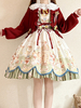 Cappotti Sweet Lolita Cappotto rosso natalizio Cappotto in maglia con volant Misto cotone Capispalla invernali Lolita