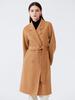 Cappotto avvolgente 100% lana cammello bavero doppio petto slim fit casual caldo soprabito classico con cintura autunno inverno capispalla midi per donna