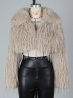 Cappotto corto in pelliccia sintetica con frange e scollo a V giacca invernale per donna 2025