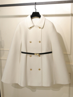 Cappotto da donna bianco con colletto rovesciato maniche lunghe fascia a strati cappotto invernale casual