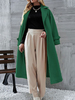 Cappotto da donna Colletto rovesciato Capispalla donna invernale in lana verde casual
