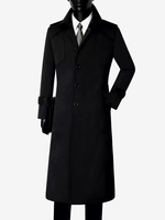 Cappotto da uomo con colletto a revers a lancia e lungo cappotto