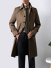 Cappotto da uomo con colletto rovesciato e tasca elegante marrone caffè