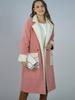Cappotto Donna Cappotto In Lana Rosa Casual Con Colletto Risvolto Bicolore