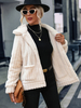 Cappotto in finta peluche Giacca avorio in tinta unita con bottoni Giacca autunno inverno in pelliccia sintetica Capispalla da strada per donna