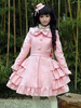 Cappotto in lana Lolita Sweet Layered Ruffle Pink Lolita Winter Coat