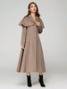 Cappotto in misto lana con mantello classico bavero elegante cammello lungo invernale per donna 2025