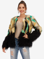 Cappotto in pelliccia di volpe sintetica in peluche a maniche lunghe a maniche lunghe con apertura sul davanti Capispalla invernale casual per donna