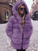 Cappotto in pelliccia sintetica con cappuccio giacca casual invernale midi per donna 2025