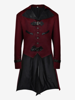 Cappotto in poliestere con maniche lunghe elegante vintage marrone caffè costumi retrò per uomo