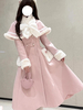 Cappotto invernale Lolita dolce con fiocchi rosa e bianchi
