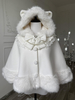 Cappotto Lolita con fiocchi bianchi soprabito a maniche lunghe cappotto invernale Lolita mantello