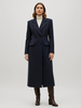 Cappotto lungo doppiopetto in lana con revers a lancia e tasche con patta per donna 2026