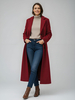 Cappotto lungo dritto in lana con revers classico monopetto per donna 2026