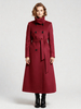 Cappotto lungo in lana con cintura doppiopetto e collo alto per donna 2026