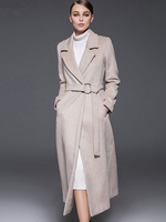 Cappotto monocolore chic & moderno in lana mista cintura