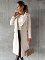 Cappotto Per Donna Collo Turndown Cappotto Casual Albicocca Avvolgente