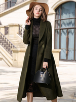 Cappotto per donna con collo rovesciato vintage in lana invernale a trapezio 2025