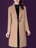 Cappotto per i pulsanti donna collo a V Classic Layered cammello Cappotto invernale