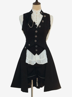 Cappotto Steampunk Lolita Cappotto retrò nero Cappotto lungo principe neutro