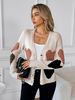 Cardigan con scollo a V color block a forma di cuore per donna 2026