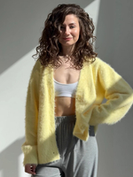 Cardigan con scollo a V in maglia sfocata per donna 2026