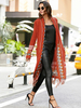 Cardigan lungo maglione rosso scuro Bohemian Gypsy stampa geometrica con frange Autunno Street capispalla per le donne