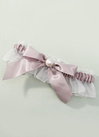 Carne giarrettiera da sposa in Organza e perle raso nozze giarrettiera con fiocco