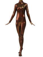 Carnevale Abbigliamento metallizzato marrone scuro per donna zentai fibra di poliestere Halloween