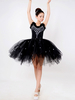 Carnevale Abiti abito balletto nero bordatura Tutu vestito pelliccia Camisole Party Halloween