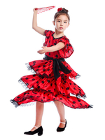 Carnevale Abiti da ballo flamenco Costume da ballo tradizionale spagnolo per corrida e corrida Costume Halloween