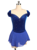 Carnevale Abiti da pattinaggio Royal Blue Beading Sheer Ruffle Velvet Dance Costumes Costume Halloween