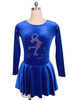 Carnevale Abiti da pattinaggio Royal Blue Velvet Beading Costumi da ballo a pieghe Costume Halloween