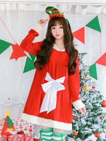 Carnevale Abiti natalizi rosso Manica corta da Babbo Natale Costume Halloween