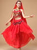 Carnevale Abito da ballo di Bollywood in chiffon con sparkle rosso scintillante da donna Halloween