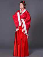 Carnevale Antico costume cinese Hanfu tradizionale dinastia Tang Princess Queen Red Outfit Costume Halloween